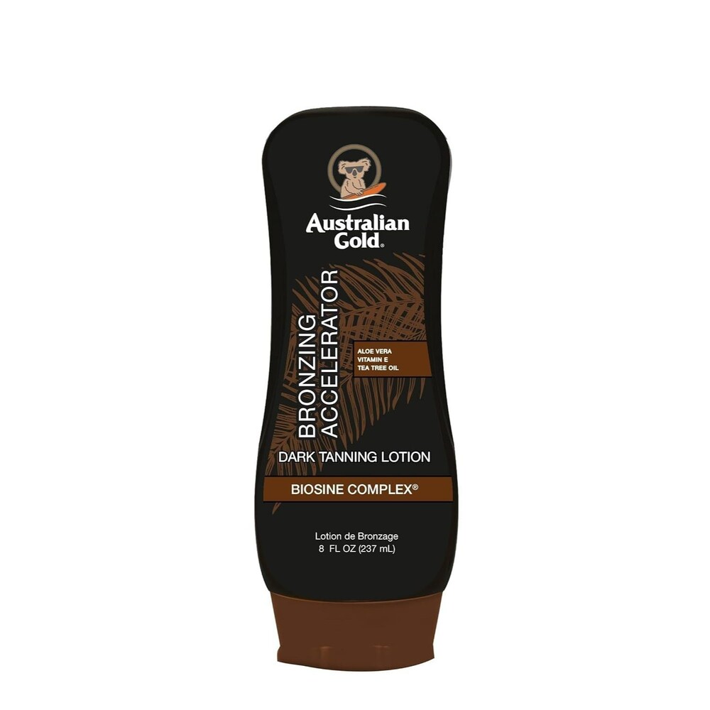 Australian Gold Dark Tanning Accelerator Lotion Bronzer Aloe Vera Vitamin E 8oz